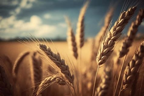 Premium Ai Image Ripe Golden Wheat Illustration Ai Generative