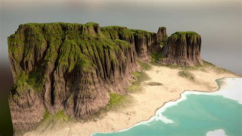 Tropical Beach Cliffs Buy Royalty Free D Model By Taber Noble