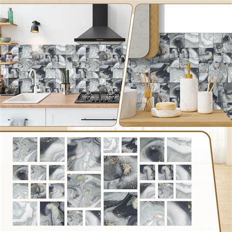 Nksudet Simulation Tile Sticker Self Adhesive Crystal Film Wall Sticker