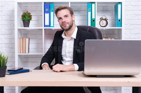 Handsome Businessman On Office Background Photo Of Businessman In Office Wear Jacket Stock