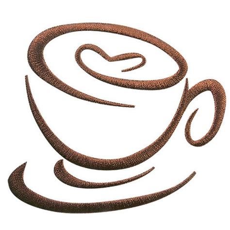 Coffee Cup Embroidery Design Coffee Machine Embroidery Design Etsy