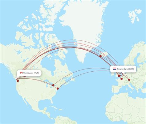 All Flight Routes From Amsterdam To Vancouver Ams To Yvr Flight Routes