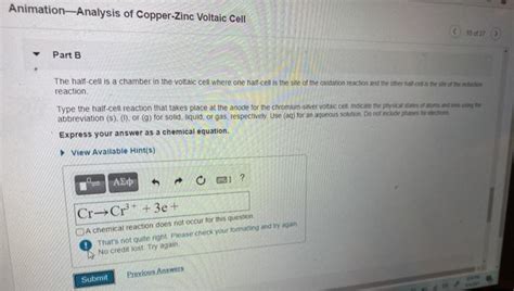 Solved Animation Analysis Of Copper Zinc Voltaic Cell 10 Of