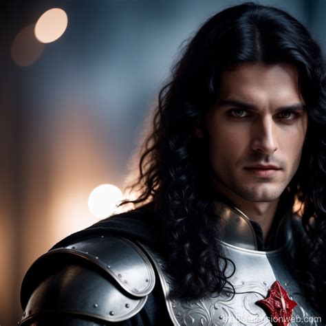 Knight With Curly Black Hair And Red Eyes Stable Diffusion Online