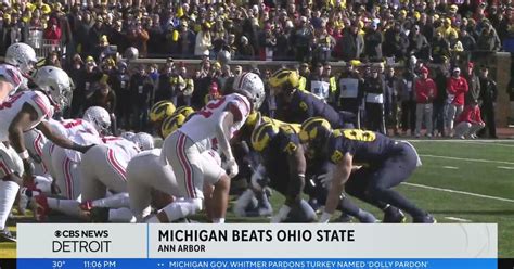 Michigan Beats Ohio State 30 24 For 3rd Straight Win In Rivalry Cbs