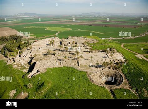 Aerial Photograph Of The Megido Mound In The Jezreel Valley Stock Photo