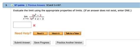 Solved Evaluate The Limit Using The Appropriate Properties