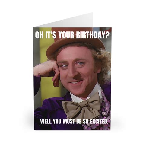 Willy Wonka Birthday Card Willy Wonka Greetings Cards Etsy