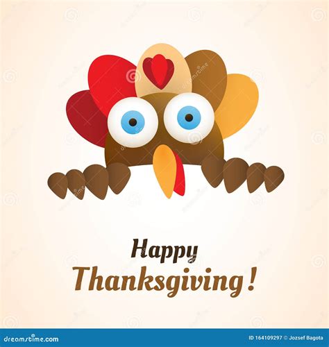 Happy Thanksgiving Card Design Template With Turkey Emoji Stock Vector