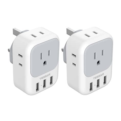 Us To Uk Plug Adapter Tessan Type G Plug Adapter With 4 Electrical