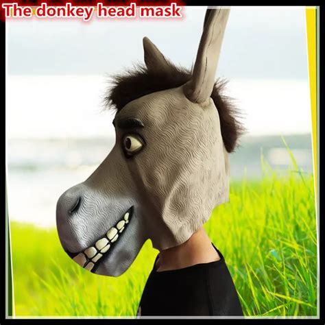2016 Free Shipping Halloween Party Cosplay Donkey Head Mask Animal Full