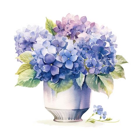 Premium Ai Image There Is A Painting Of A Vase With Blue And Purple