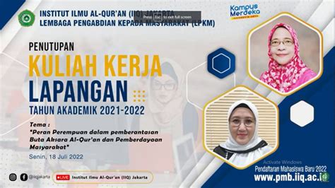 Penutupan Kkl Iiq Jakarta 2022 Institut Ilmu Al Quran Iiq Jakarta