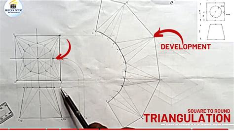 Square To Round By Triangulation Development Radial Line Method Youtube