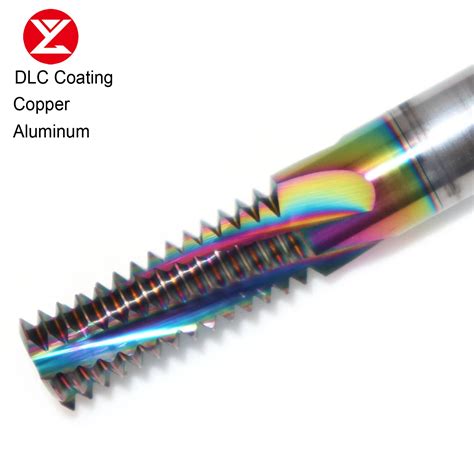 CNC Solid Carbide Full Thread Milling Cutter For Aluminum DLC Coat M1 6