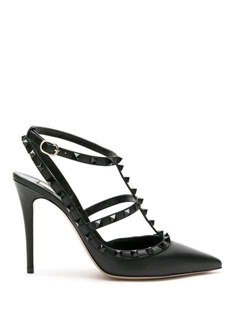 Valentino Garavani Rockstud Leather Caged Pump Neiman