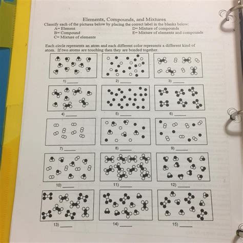 Element Compound Mixture Worksheet - Wordworksheet.com