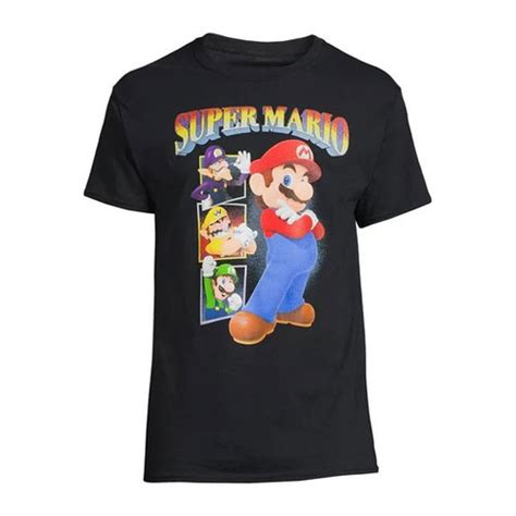 Mario And Friends Black Officially Licensed T Shirt For Sale Dkoldies