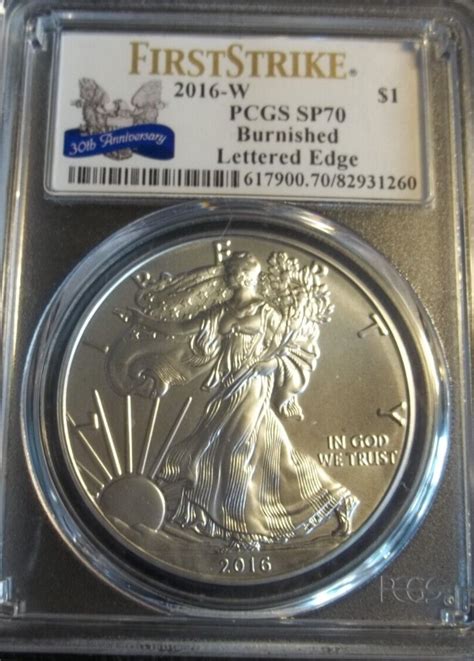 Pcgs W American Silver Eagle Dollar Burnished Sp Lettered Edge