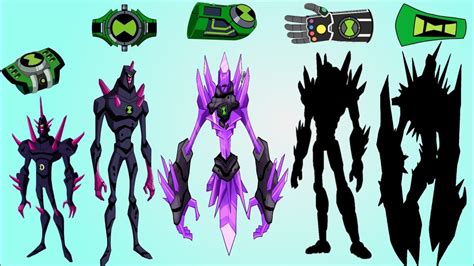 Chromastone Ben 10 All Forms With Different Omnitrix And Fanmade