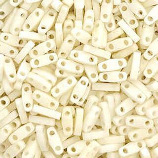 Qtl Miyuki Matte Opaque Cream Quarter Tila Beads