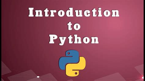 Introduction To Python Youtube