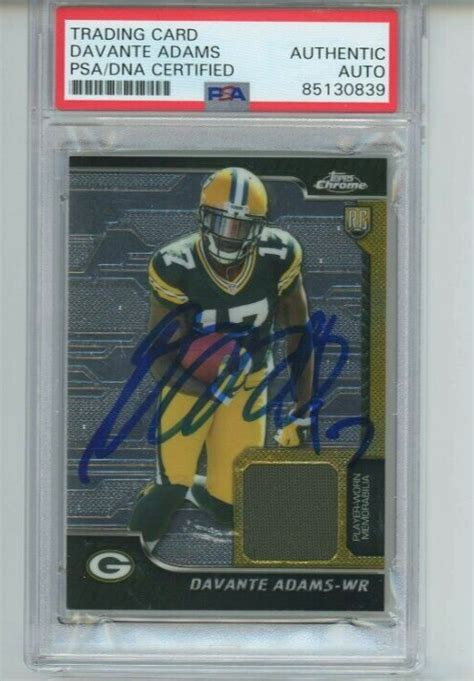 Davante Adams Auto Patch Rookie Psa Dna Topps Finest Rr Da Signed