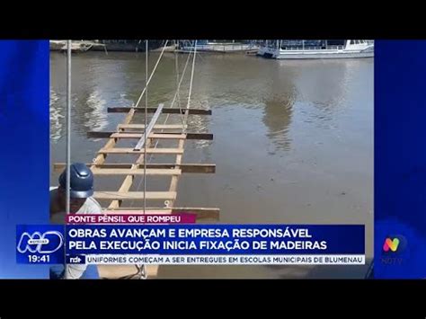 Passo de Torres ponte pênsil em reconstrução após rompimento anuncia