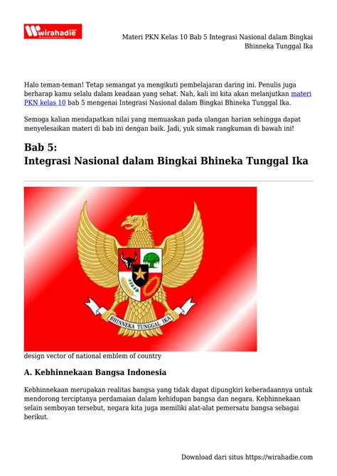 Solution Materi Pkn Kelas Bab Integrasi Nasional Dalam Bingkai