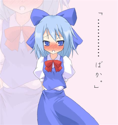 Safebooru Blue Eyes Blue Hair Blush Bow Cirno Gumoyu Hair Ribbon