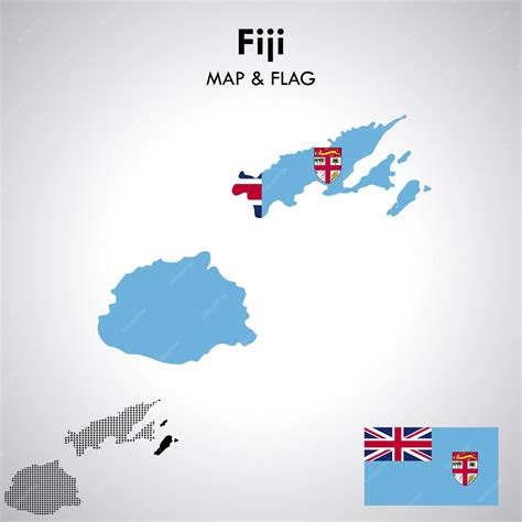 Premium Vector | Fiji flag and map design map flag vector file