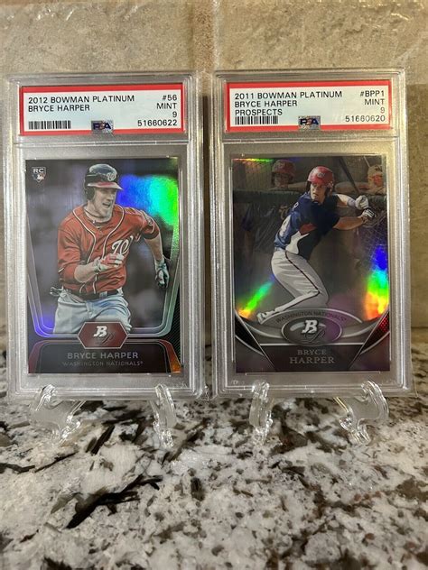 2011 12 Bowman Platinum Bryce Harper Prospect And Rc Refractors Psa 9 Ebay