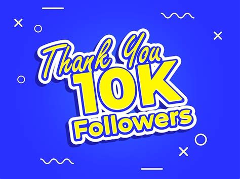 Obrigado modelo de design de mídia social de 10 mil seguidores Vetor