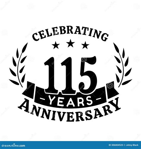 Happy 115th Anniversary 115 Years Anniversary Design Template Vector