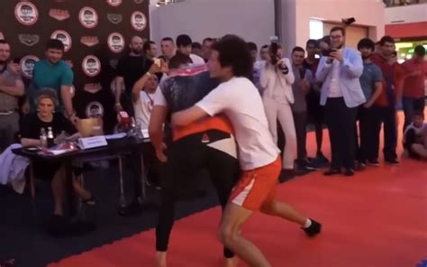 Fan with Wrestling Background Asks Khabib Nurmagomedov To Wrestle Him