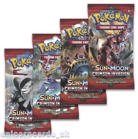 Pokemon Tcg Sun Moon Crimson Invasion Booster Packs All Types