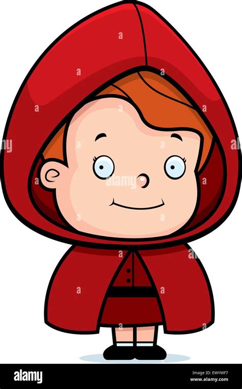 A Happy Cartoon Girl In A Red Riding Hood Stock Vector Image And Art Alamy