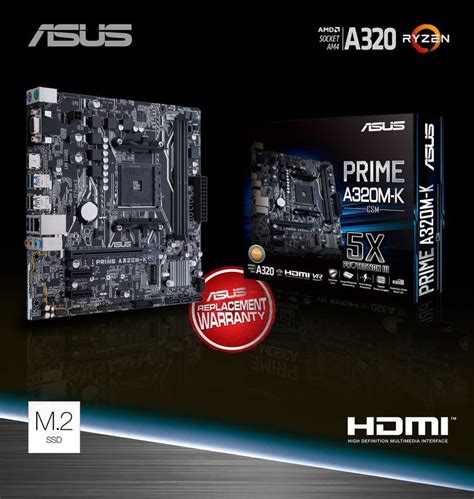 ASUS Prime A320M-K DDR4 AMD AM4 Socket Mainboard | Cpu socket, Asus ...