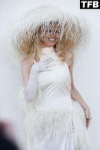 Pamela Anderson Sexy Flaunts Her Hot Boobs At The Le Raphia Jacquemus Show In Le Bourget AZNude