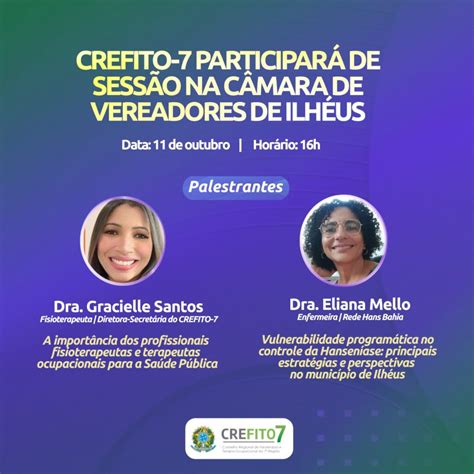 Crefito Participar De Sess O Na C Mara De Vereadores De Ilh Us