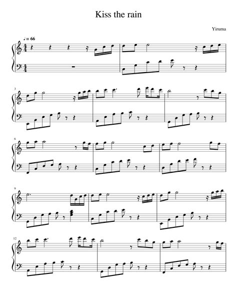 Kiss The Rain Original Sheet Music For Piano Download Free In Pdf Or Midi