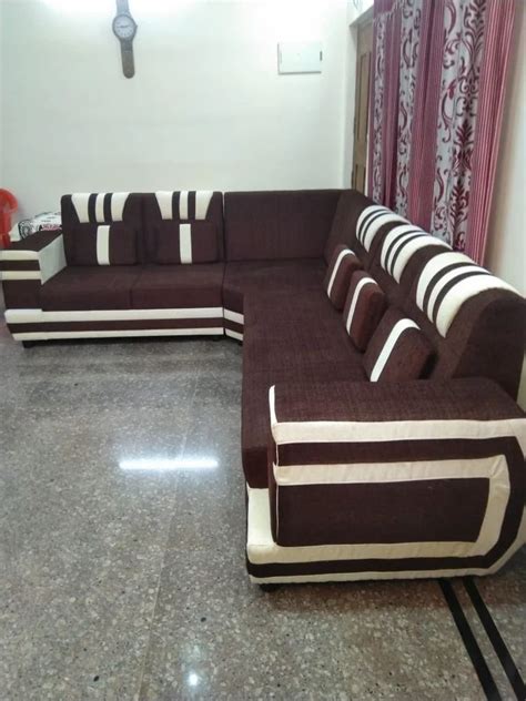 6 Seater Cotton L Shape Corner Sofa Set At Rs 49000 Set L Shape Sofa