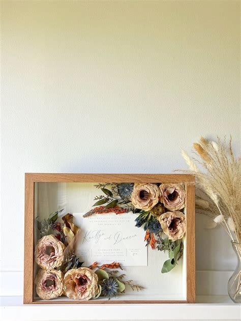 Custom Flower Shadow Box Preserved Bouquet Framed Dried Etsy