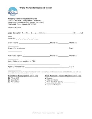 Onsite Waste Water Treatment System Inspection Doc Doc Template