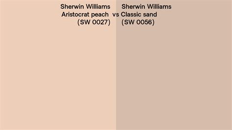 Sherwin Williams Aristocrat Peach Vs Classic Sand Side By Side Comparison