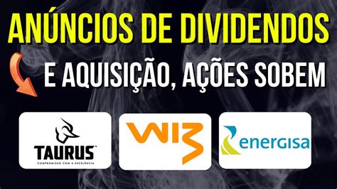 DIVIDENDOS WIZC3 WIZ e TAURUS TASA4 ENERGISA ENGI11 COMPRA ESGÁS