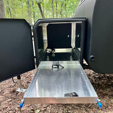 Custom Front Storage Box With Fridge Slide Cedar Ridge Campers