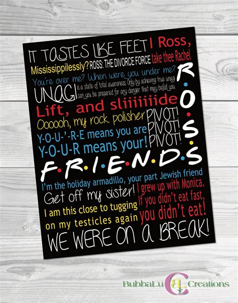 Ross Geller Quotes. Friends Show Art. Ross Geller Friends TV - Etsy