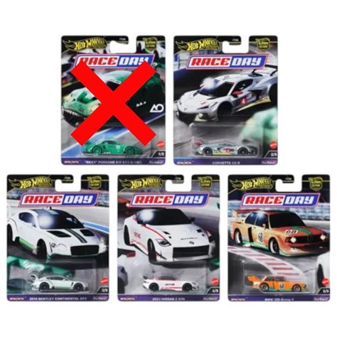 Jual Fpy D Hot Wheels Premium Race Day Varian Mix Porsche Gt Bmw Corvette Mainan Mobil
