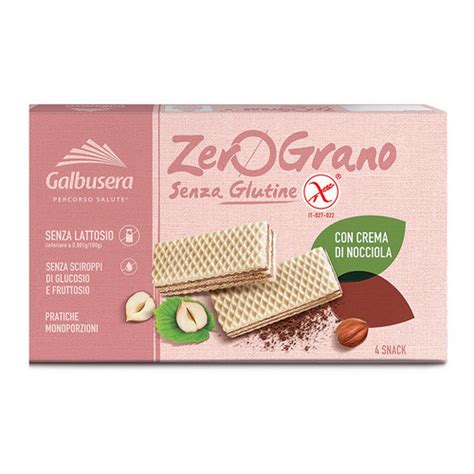 Galbusera Zero Grano Wafer Nocciola Sin Gluten 180gr Market Casa Italia